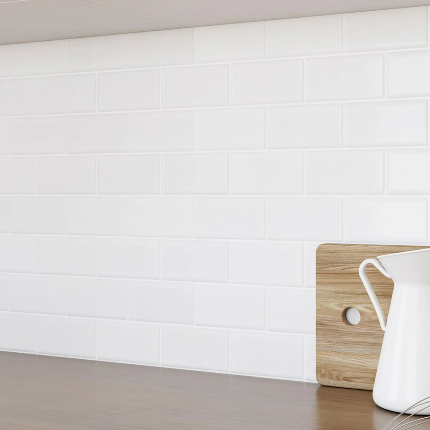 Crédence adhésive murale effet carrelage blanc*IDMarket Clearance