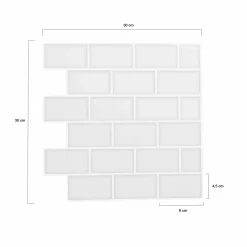 Crédence adhésive murale effet carrelage blanc*IDMarket Clearance