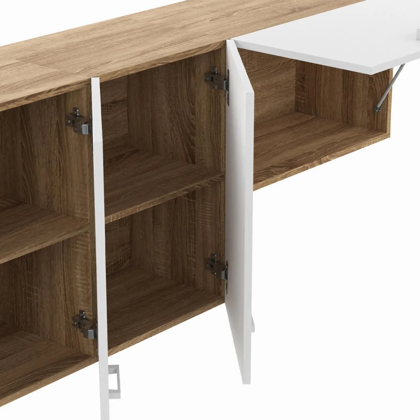 Cuisine complète 180 cm avec plan de travail bois et blanc*IDMarket Sale