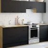 Cuisine complète 240 cm avec plan de travail bois et noir*IDMarket Hot