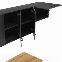 Cuisine complète 180 cm avec plan de travail bois et noir*IDMarket Best