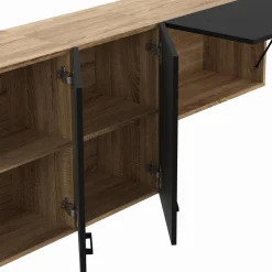Cuisine complète 180 cm avec plan de travail bois et noir*IDMarket Clearance