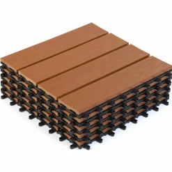 Dalles composite clipsables 30x30 CM imitation teck*IDMarket Clearance