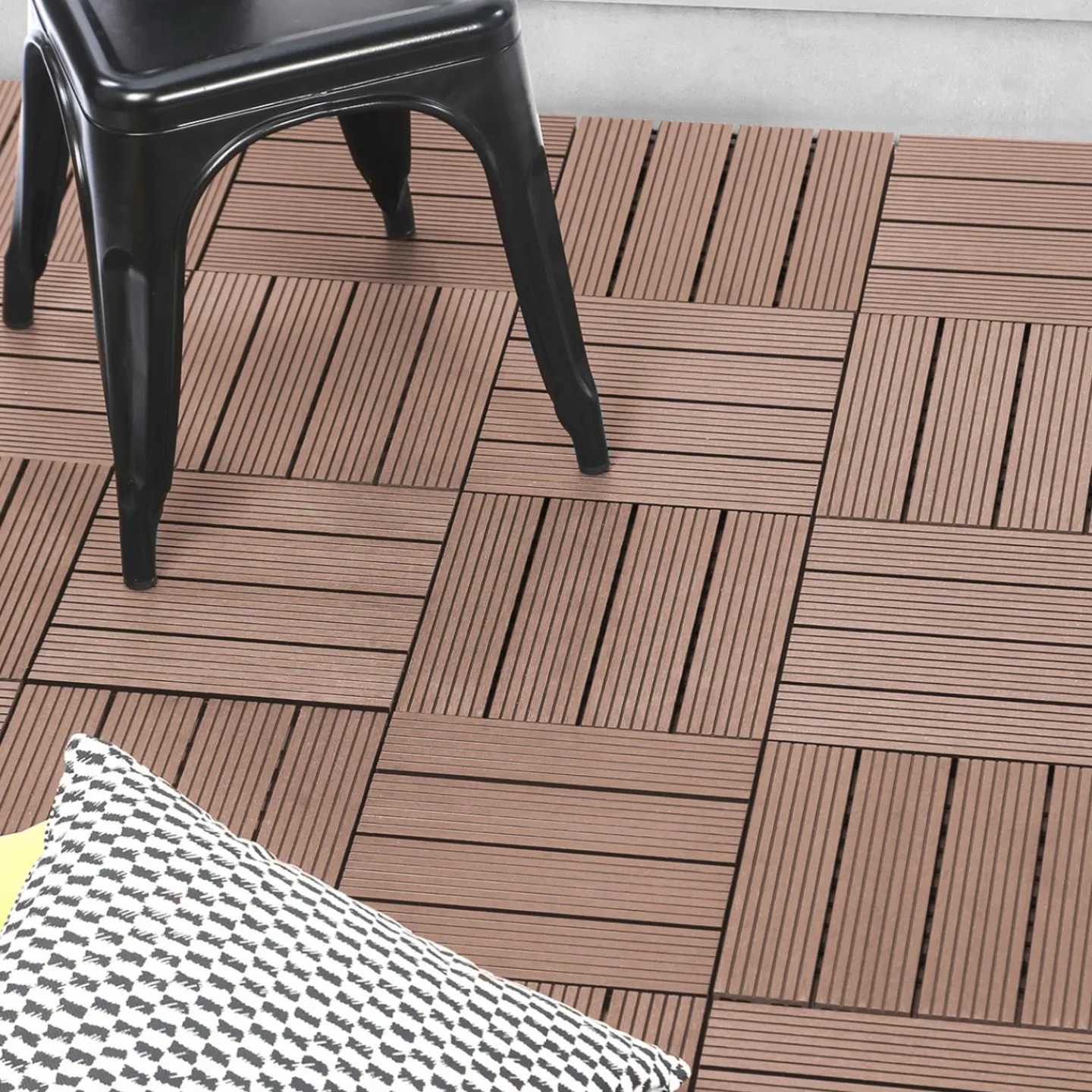 Dalles composite clipsables 30x30 cm pour terrasse*IDMarket Clearance