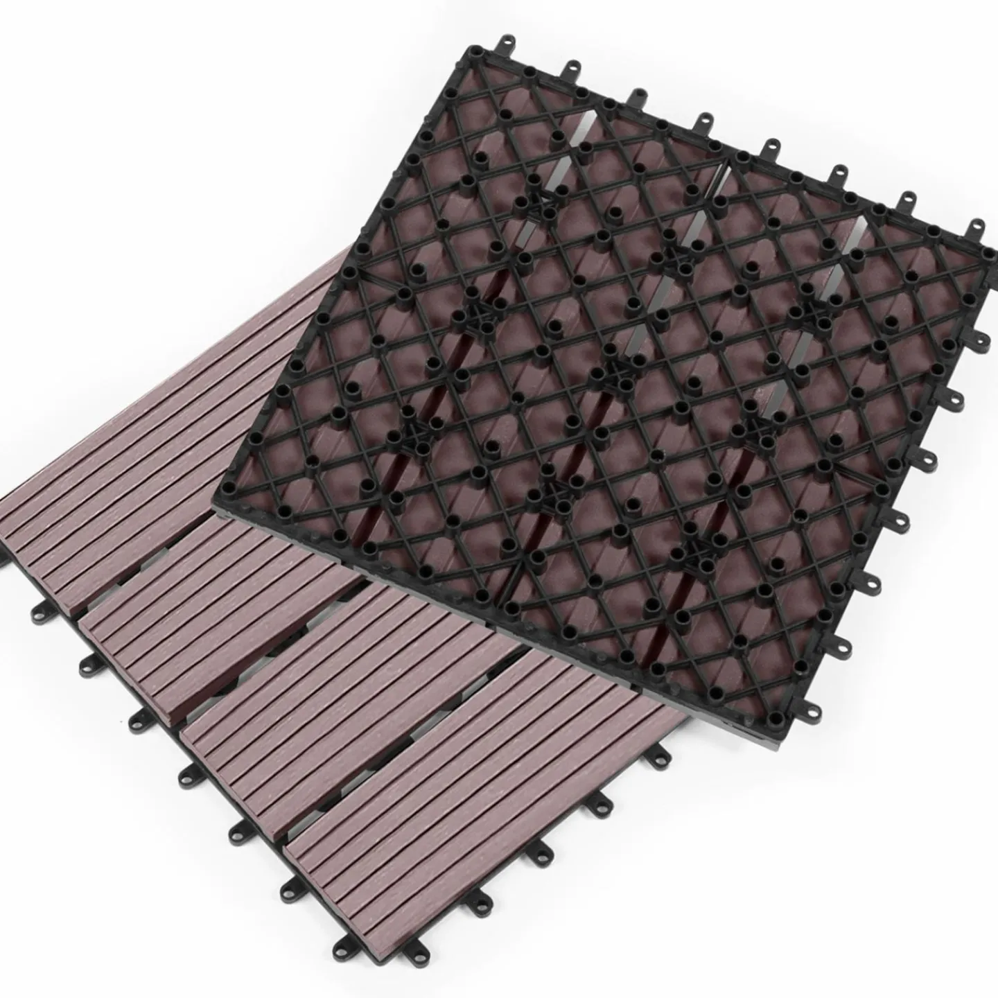 Dalles composite clipsables 30x30 cm pour terrasse*IDMarket Clearance