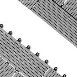 Dalles de terrasse mosaïques clipsables bois composite gris 30 x 30 cm*IDMarket