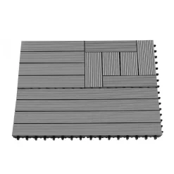 Dalles de terrasse mosaïques clipsables bois composite gris 30 x 30 cm*IDMarket