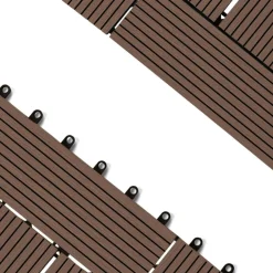 Dalles de terrasse mosaïques clipsables bois composite taupe 30 x 30 cm*IDMarket Clearance