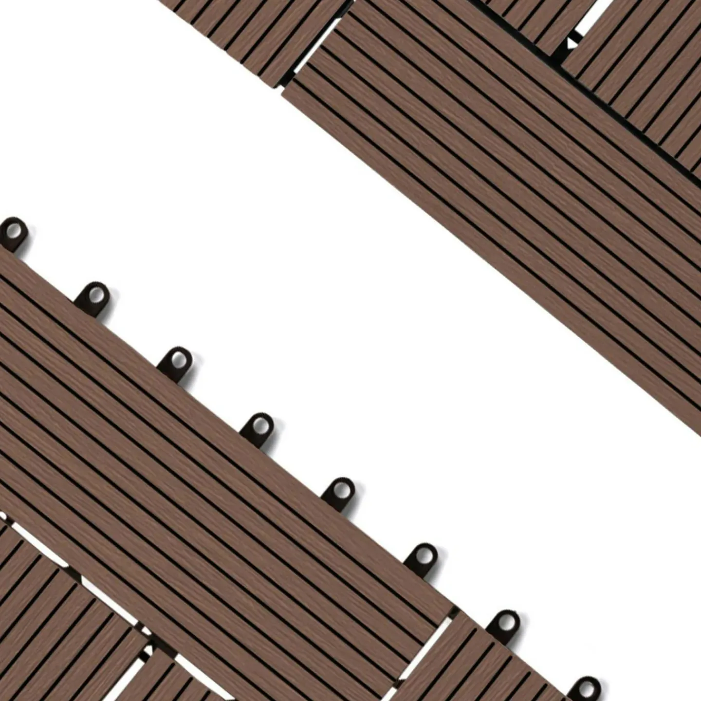 Dalles de terrasse mosaïques clipsables bois composite taupe 30 x 30 cm*IDMarket Clearance