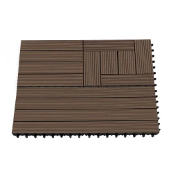 Dalles de terrasse mosaïques clipsables bois composite taupe 30 x 30 cm*IDMarket Clearance