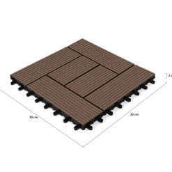 Dalles de terrasse mosaïques clipsables bois composite taupe 30 x 30 cm*IDMarket Clearance