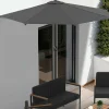 Demi parasol de balcon plage CORTE gris 2,7x1,35 M avec housse*IDMarket Online