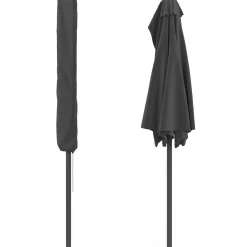 Demi parasol de balcon plage CORTE gris 2,7x1,35 M avec housse*IDMarket Online