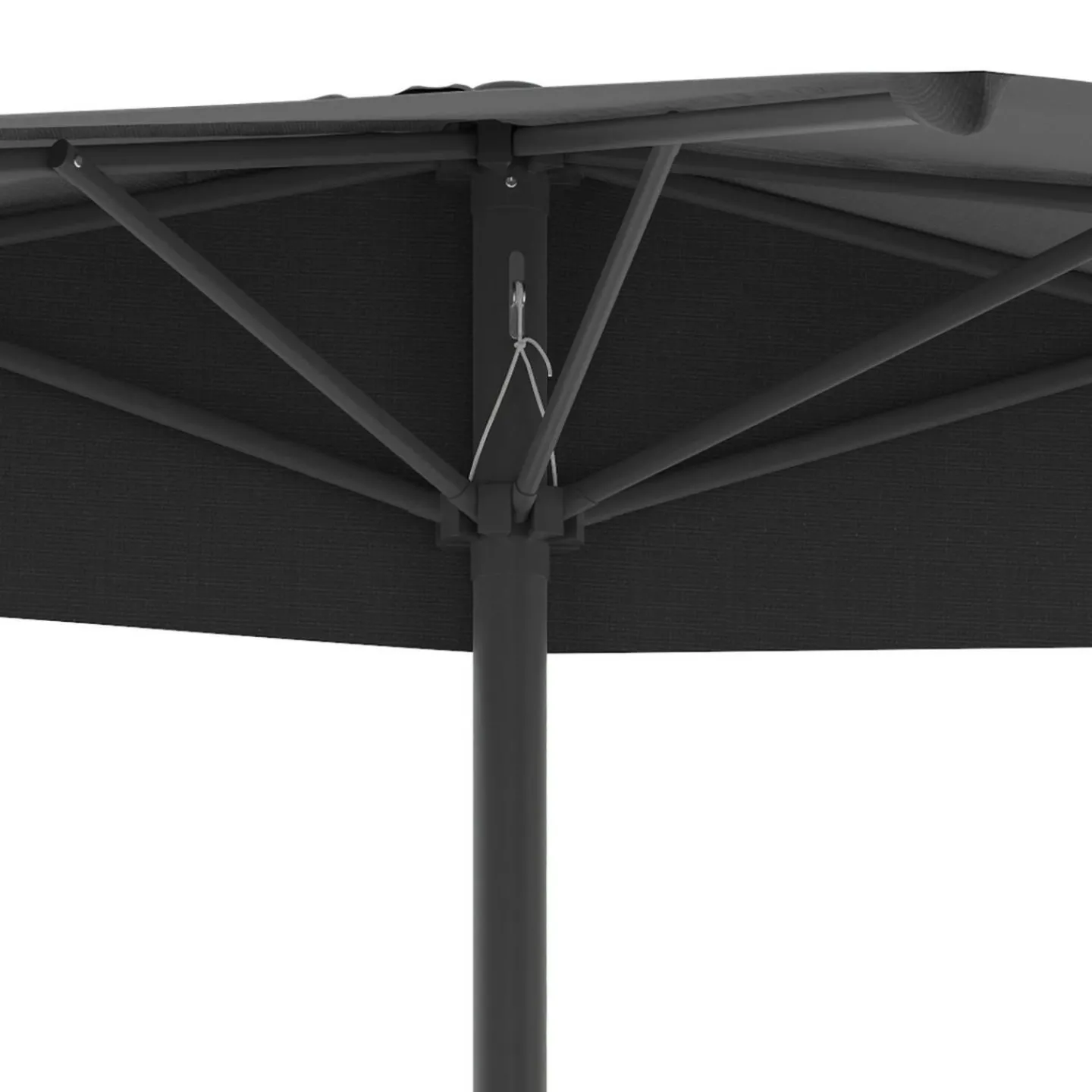 Demi parasol de balcon plage CORTE gris 2,7x1,35 M avec housse*IDMarket Online