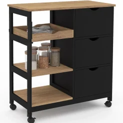 Desserte de cuisine 3 paniers et 1 plateau amovible L.76 CM*IDMarket Online