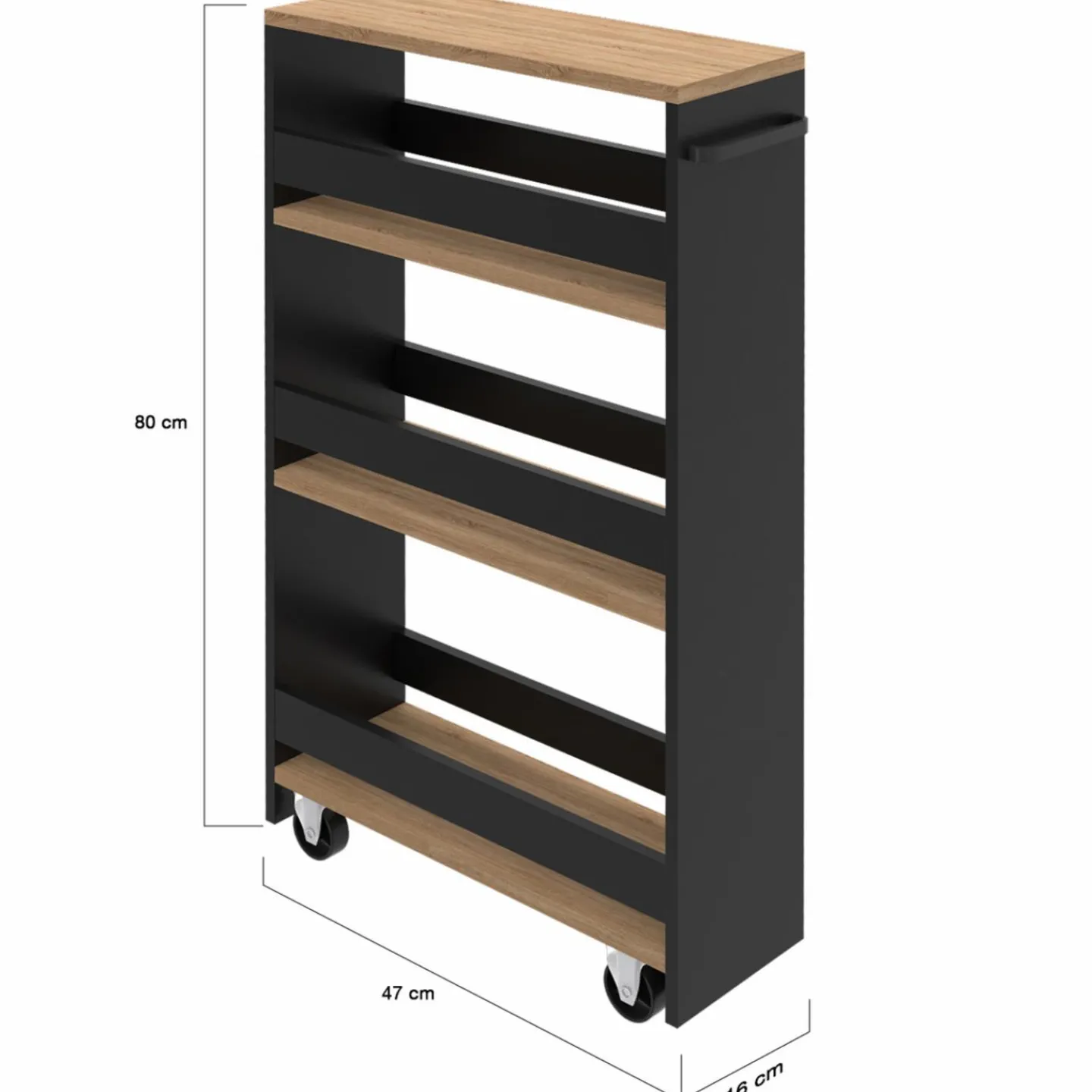 Desserte de cuisine avec chariot de rangement à étages*IDMarket