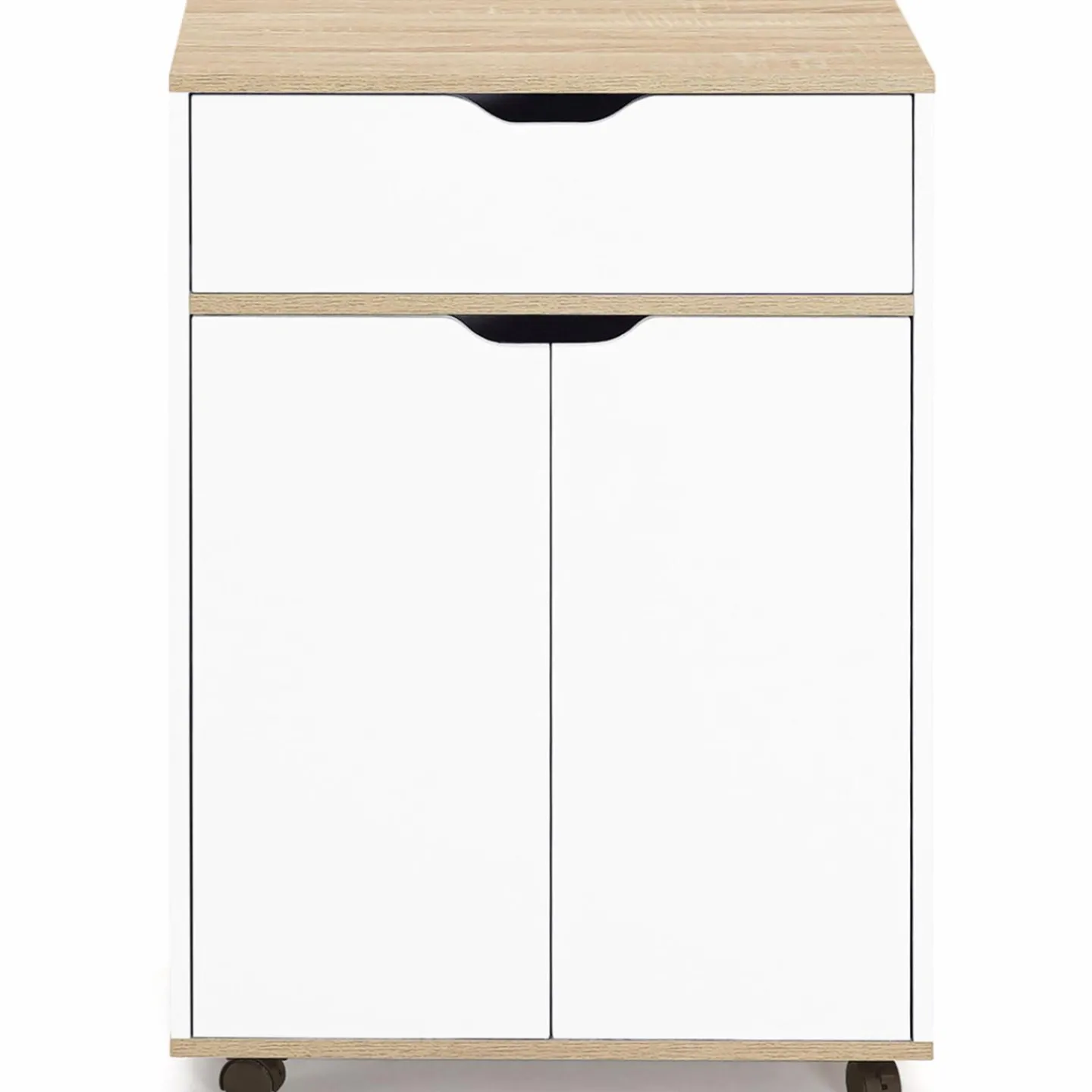 Desserte de cuisine bois blanc avec 1 grand placard + 1 tiroir*IDMarket Outlet