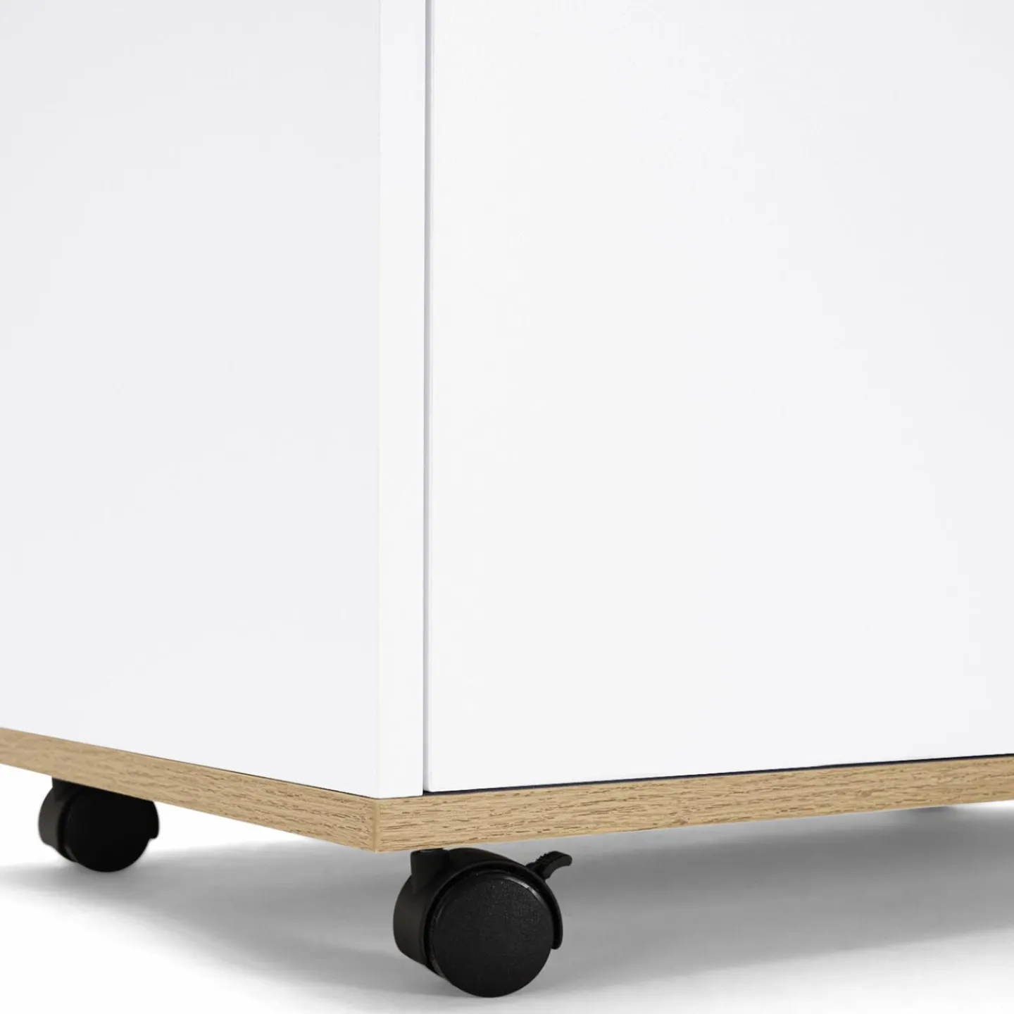 Desserte de cuisine bois blanc avec 1 grand placard + 1 tiroir*IDMarket Outlet