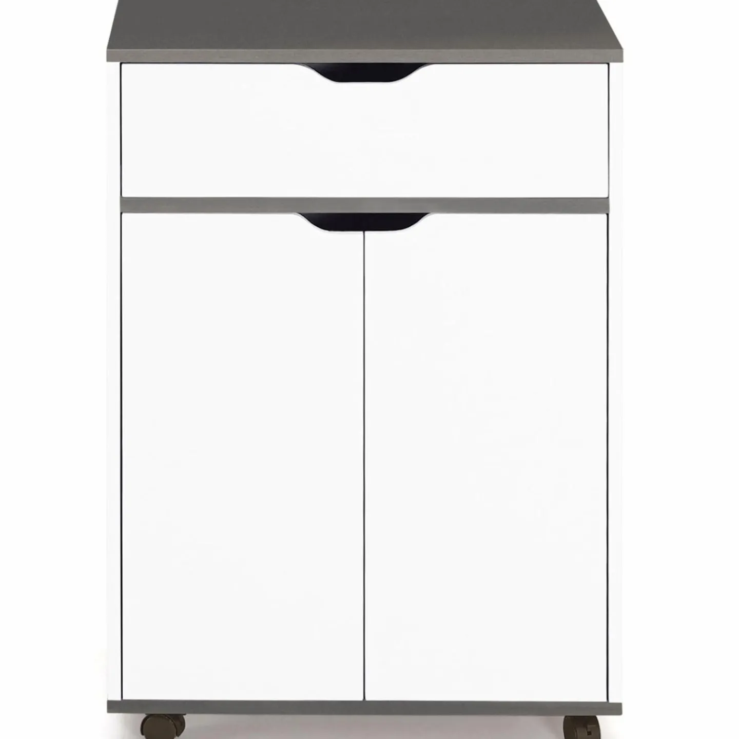 Desserte de cuisine bois blanc et plateaux gris*IDMarket