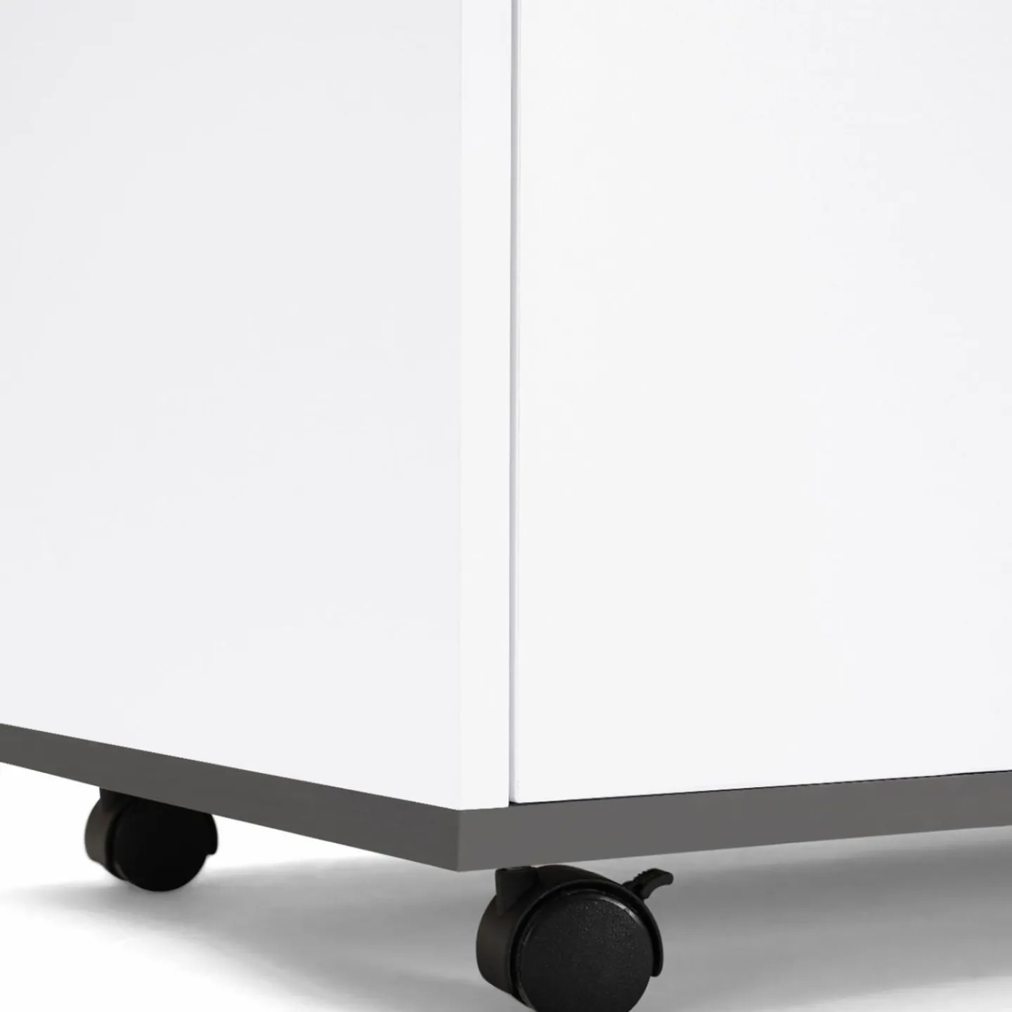 Desserte de cuisine bois blanc et plateaux gris*IDMarket