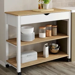 Desserte de cuisine XXL plan de travail 110 cm et tiroir*IDMarket Clearance