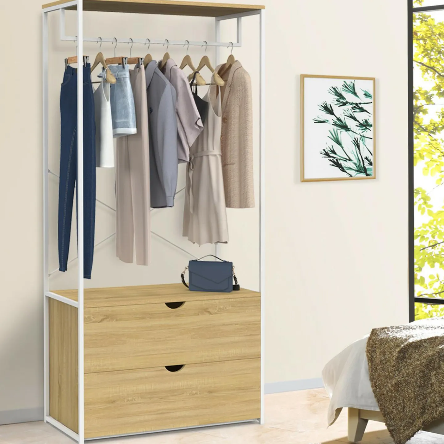 Dressing bois et métal blanc*IDMarket Online