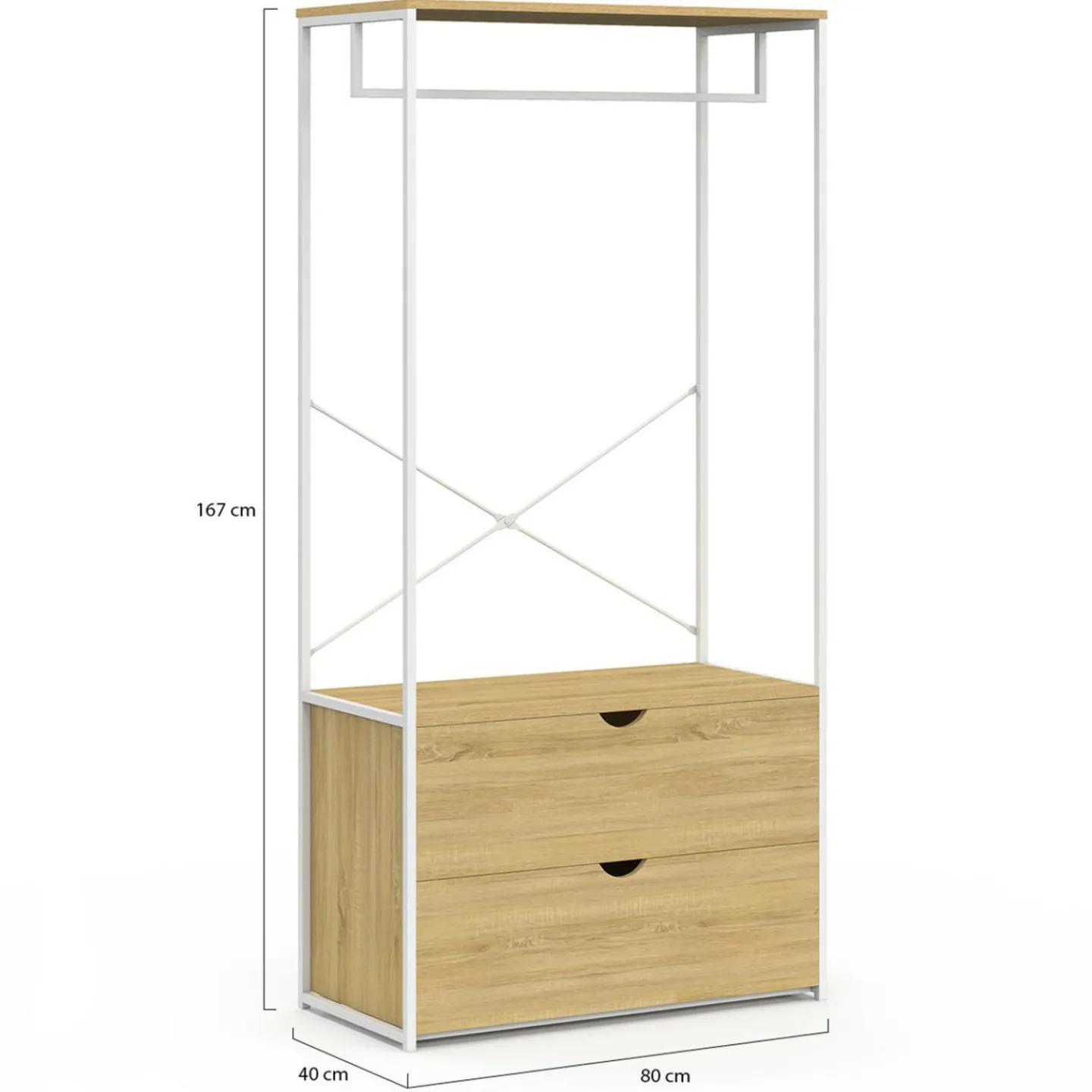 Dressing bois et métal blanc*IDMarket Online