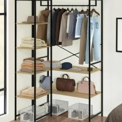 Dressing d'angle double penderie design industriel 123 cm*IDMarket Hot