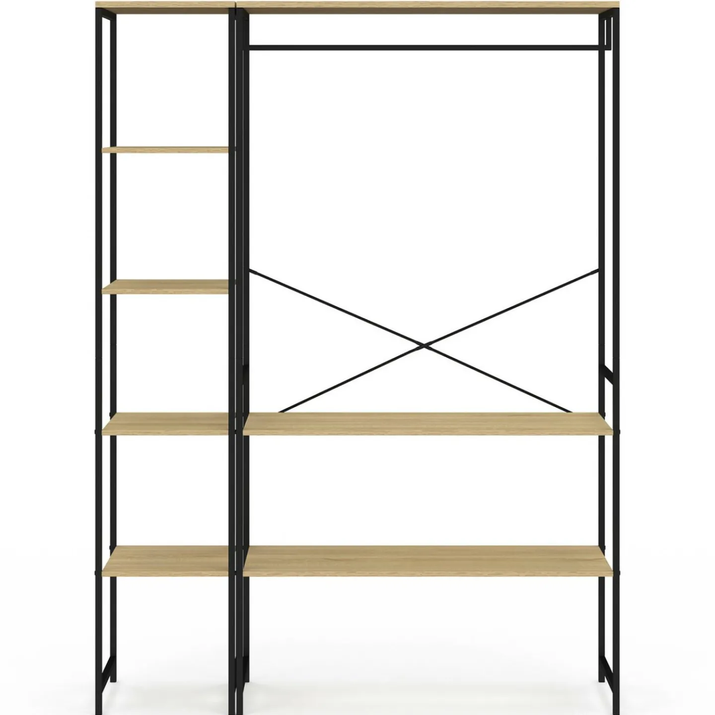 Dressing d'angle double penderie design industriel 123 cm*IDMarket Hot