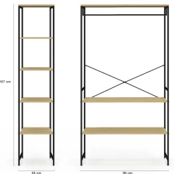 Dressing d'angle double penderie design industriel 123 cm*IDMarket Hot