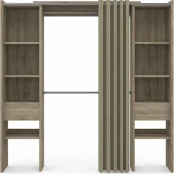 Dressing double extensible en bois 120/180 x 180 cm*IDMarket New