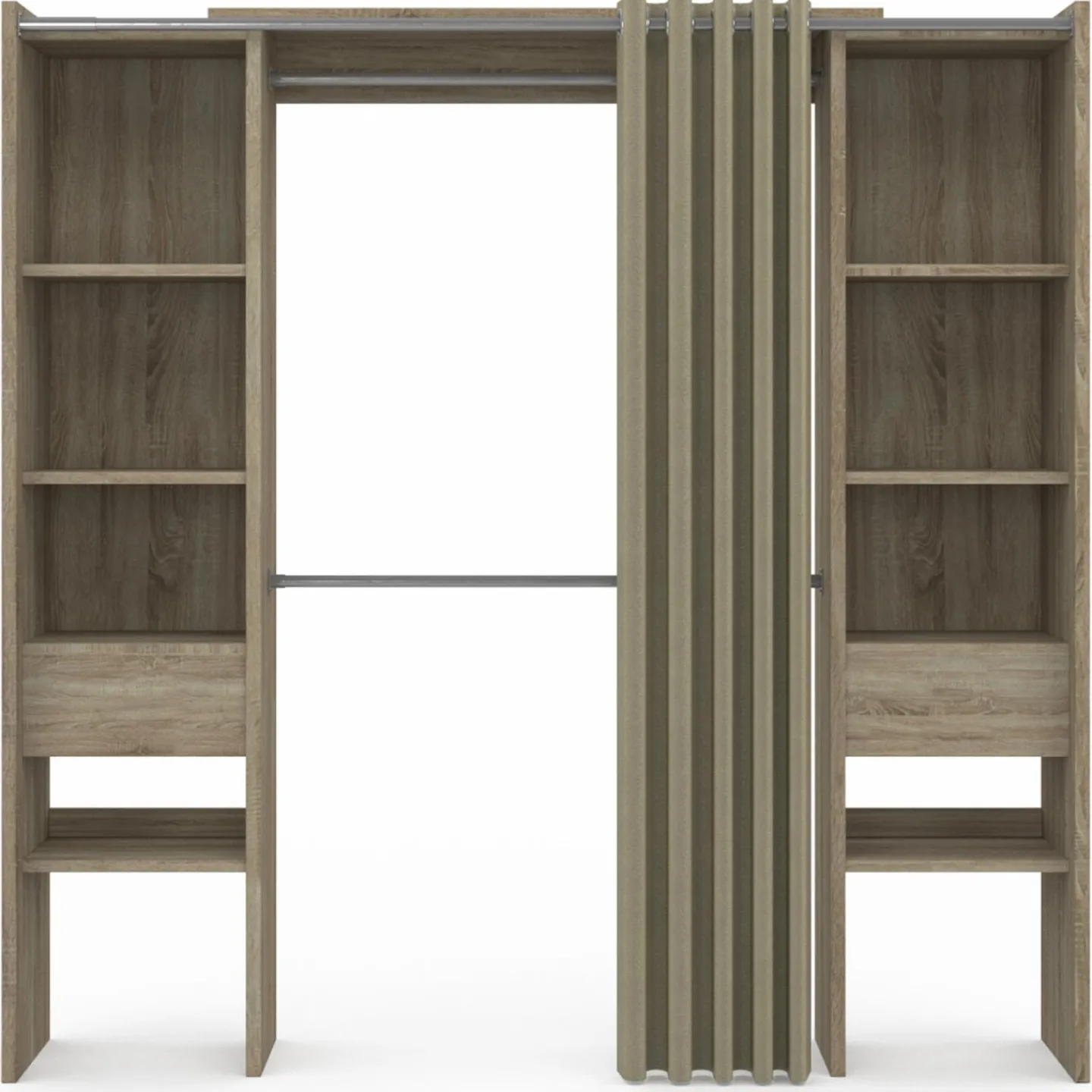 Dressing double extensible en bois 120/180 x 180 cm*IDMarket New