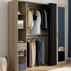 Dressing extensible avec double penderie et rideau noir*IDMarket Best