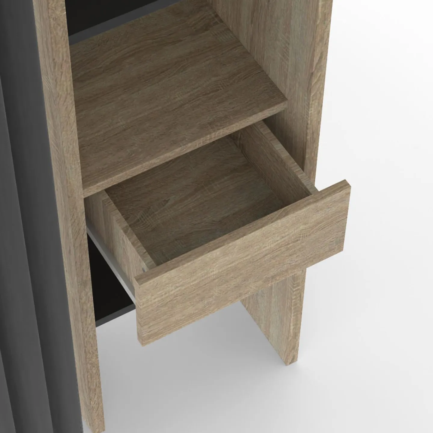 Dressing extensible double en bois avec rideau noir*IDMarket Hot