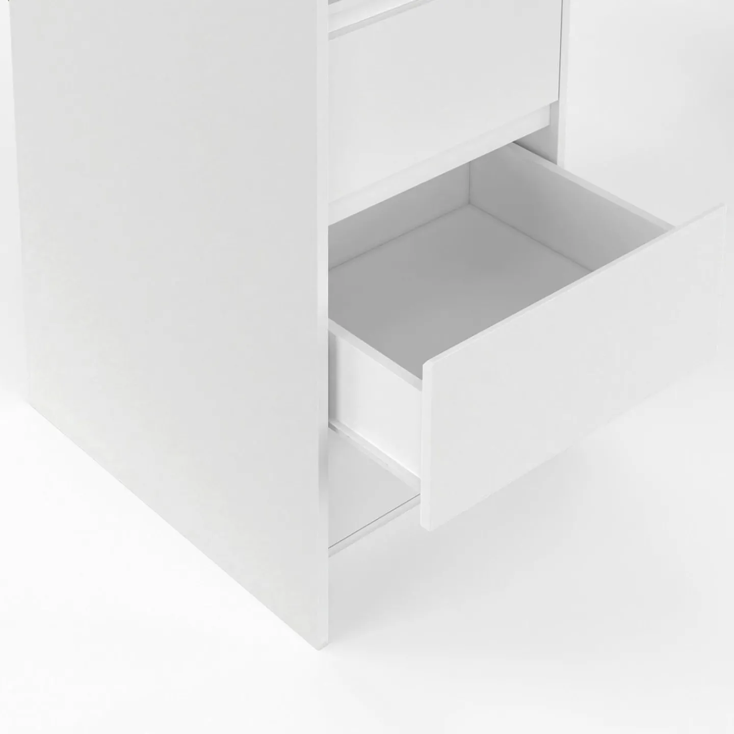 Dressing extensible double blanc 120/180 cm 6 tiroirs + étagères + double penderie + rideau gris*IDMarket Best