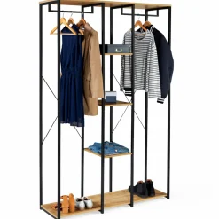 Dressing industriel 120 cm métal noir et bois*IDMarket Clearance