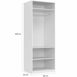 Dressing modulable blanc avec 2 penderies, 10 étagères et 3 tiroirs*IDMarket Discount