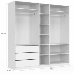 Dressing modulable blanc avec 2 penderies, 10 étagères et 3 tiroirs*IDMarket Discount