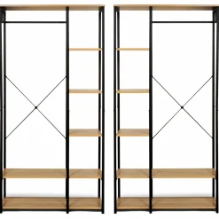 Dressing ouvert industriel 167 cm double penderie*IDMarket