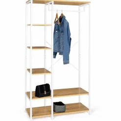 Dressing penderie avec étagère style industriel blanc 90 cm*IDMarket Hot