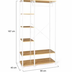 Dressing penderie avec étagère style industriel blanc 90 cm*IDMarket Hot