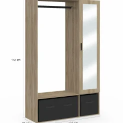 Dressing penderie avec étagères et rangements noirs*IDMarket Clearance