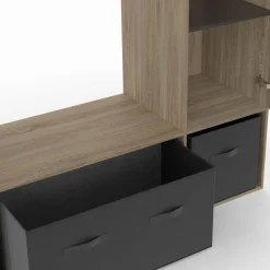 Dressing penderie avec étagères et rangements noirs*IDMarket Clearance