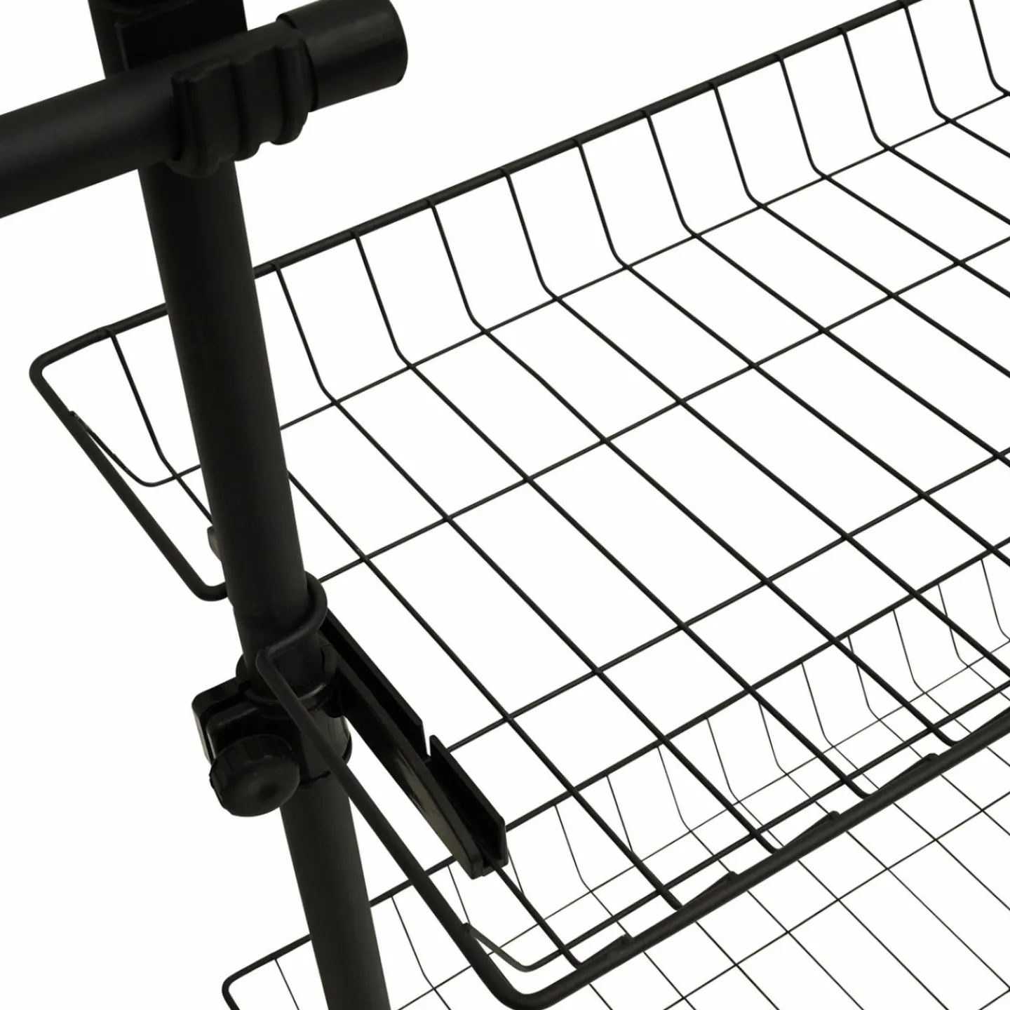 Dressing télescopique extensible 5 penderies 2 paniers en métal noir*IDMarket New