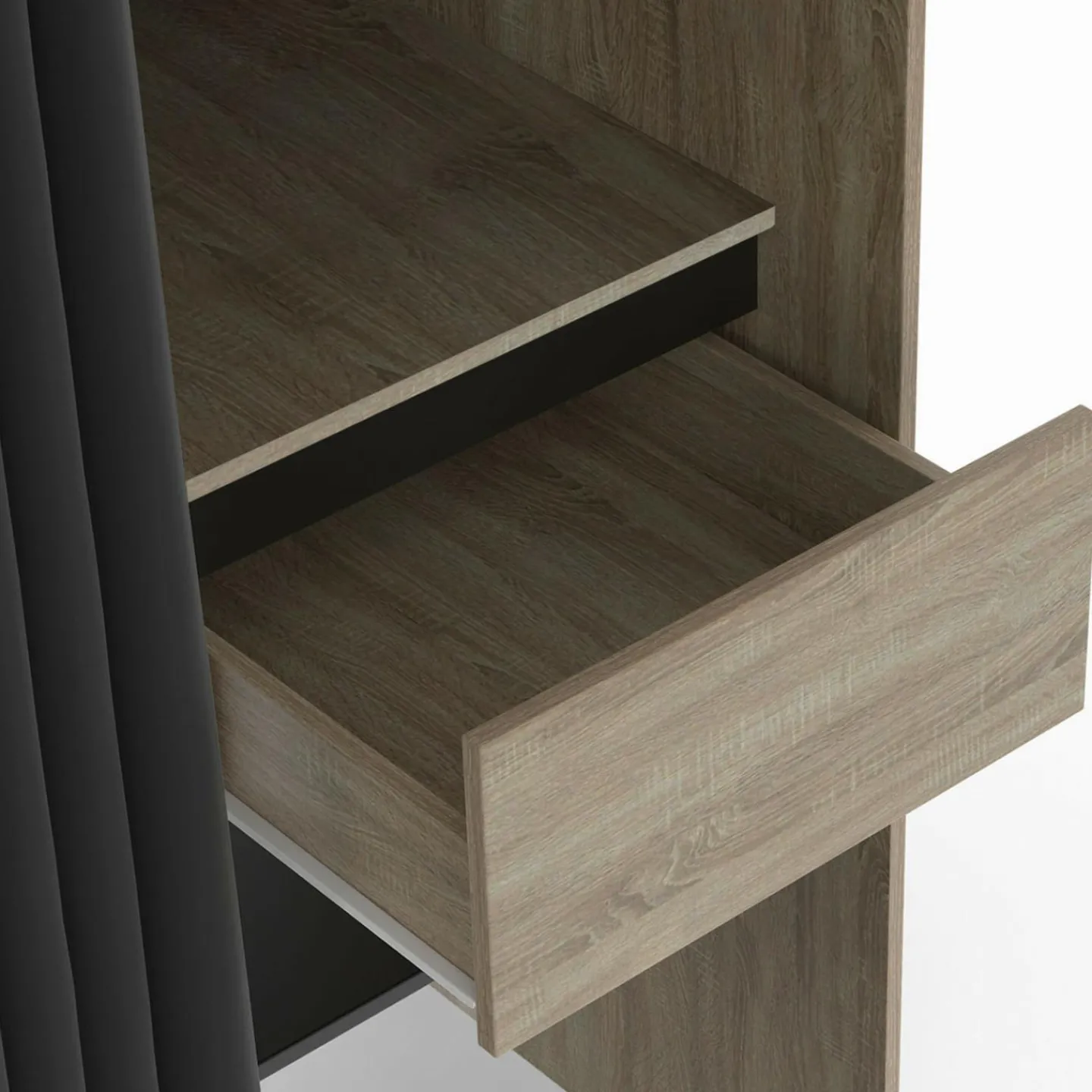 Dressing XXL extensible 120/180 cm en hêtre avec penderie, étagères et tiroirs*IDMarket New