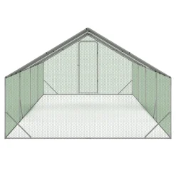 Enclos à poules 24 m2 parc grillagé 8x3m*IDMarket Discount