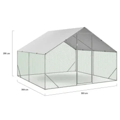 Enclos à poules 9m2 parc grillagé 3x3m*IDMarket Hot