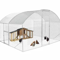 Enclos poulailler 7,5 m 2 avec toit dôme*IDMarket