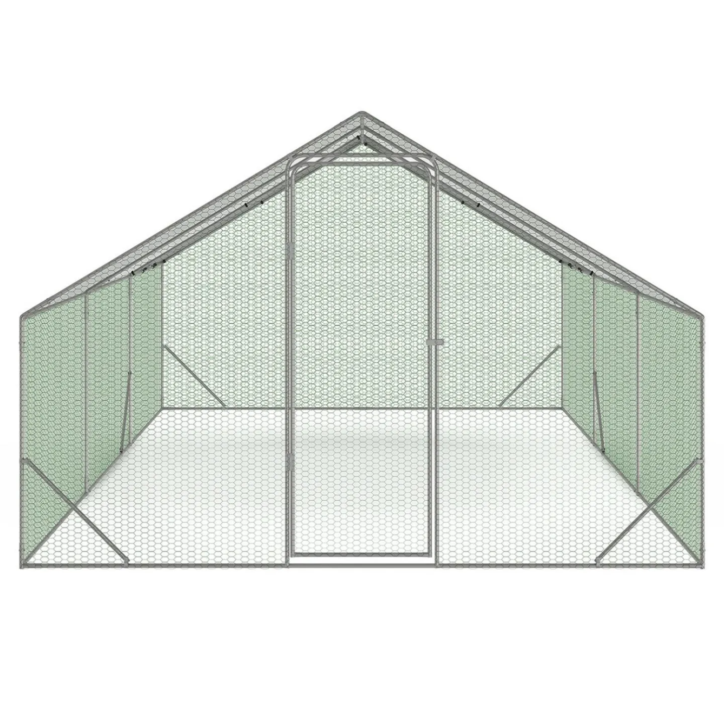 Enclos poulailler 18 m2 parc grillagé 6x3m acier galvanisé*IDMarket Online