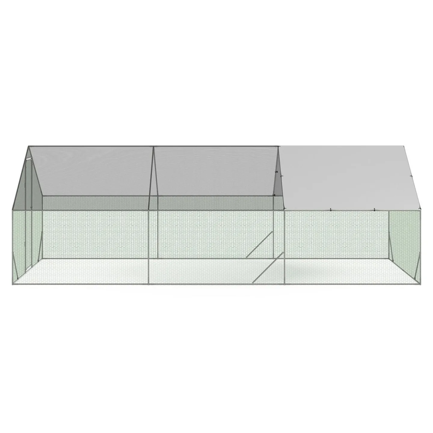 Enclos poulailler 18 m2 parc grillagé 6x3m acier galvanisé*IDMarket Online